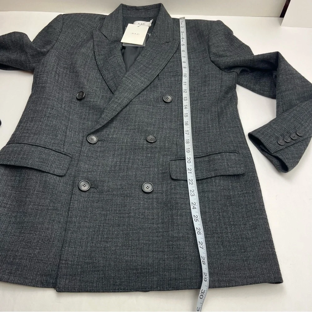 A.L.C.‎ Chadwick Metallic Stripe Double Breasted Blazer Jacket Size 6 90s NEW - Picture 10 of 16